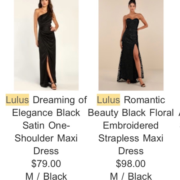 Lulu’s NWT Black Floral Embroidered Strapless Evening Gown LongMaxi Dress Small - Picture 5 of 7